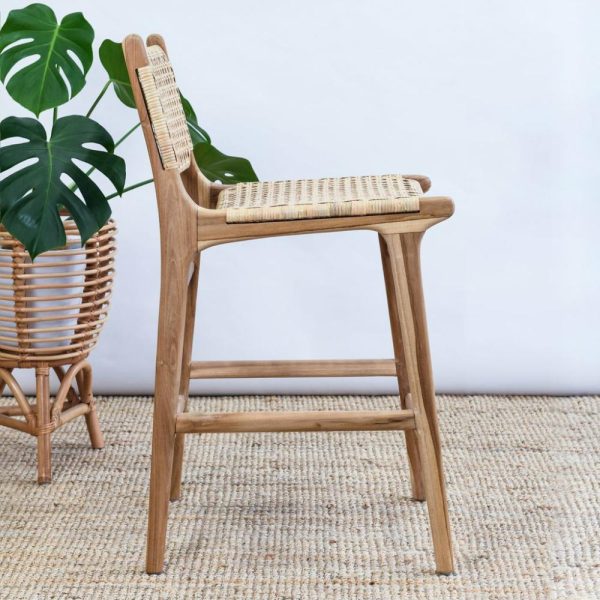 Belize Teak + Rattan Stool – With Back Furniture