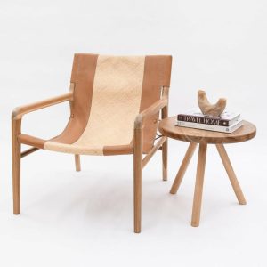 Borneo Rattan + Leather Sling Chair Furniture