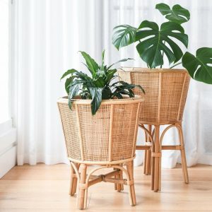 Lenny Woven Rattan Planter – Large Homewares