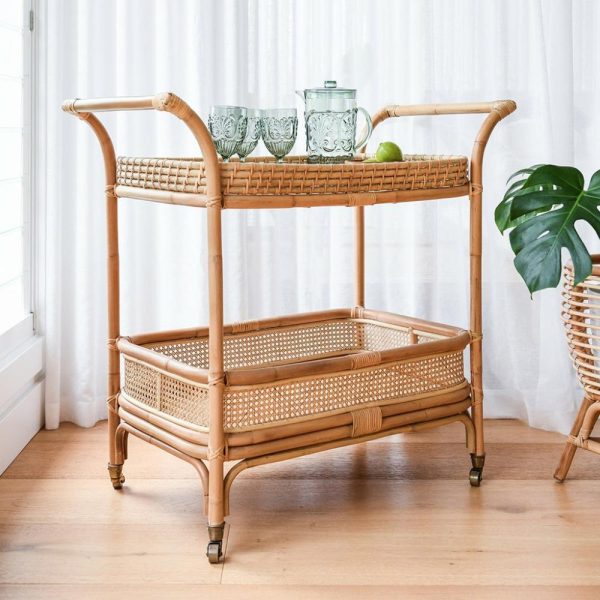 Lulu Rattan Bar Cart Furniture