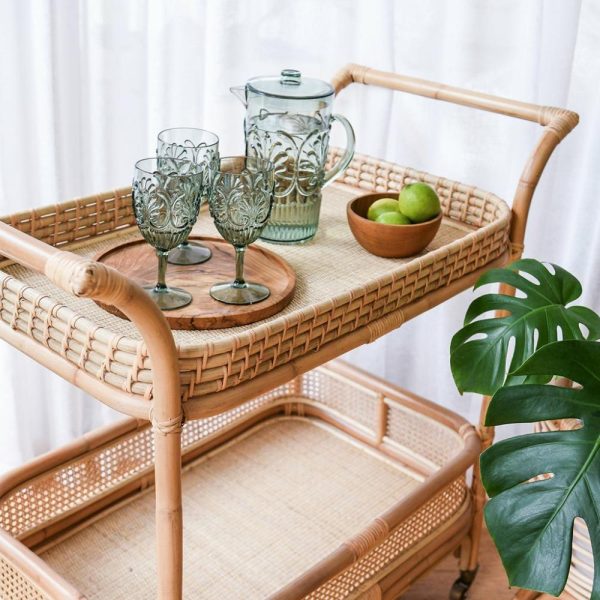 Lulu Rattan Bar Cart Furniture