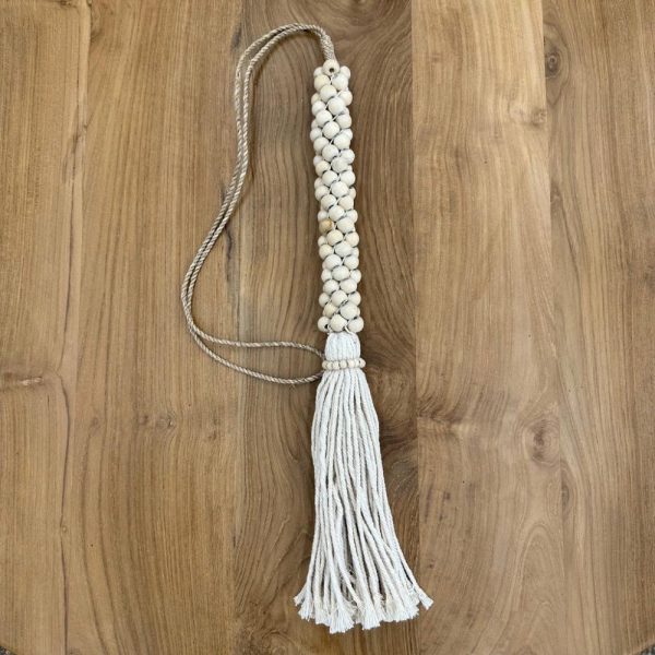 Natural Beaded Curtain Tie Back – Large Homewares