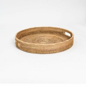 Natural Round Rattan Tray Homewares