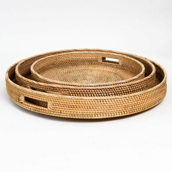 Natural Round Rattan Tray Homewares