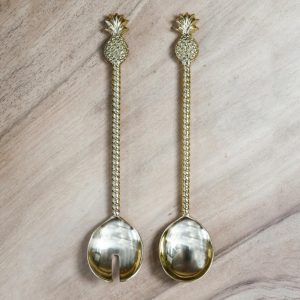 Pineapple Salad Servers Brass