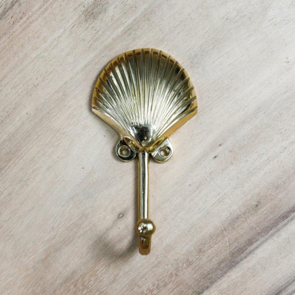 Small Seashell Hook Brass