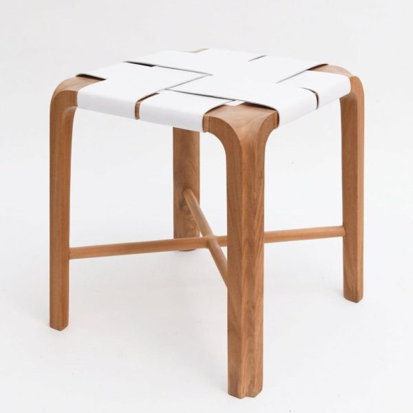 Togo Teak + Leather Stool Furniture