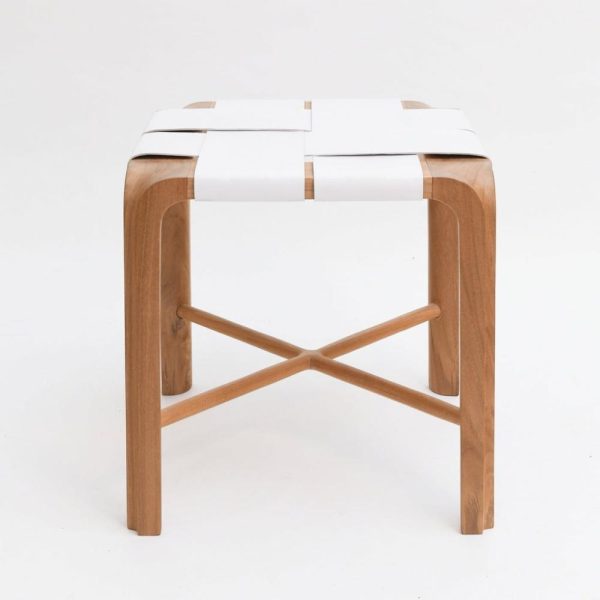 Togo Teak + Leather Stool Furniture