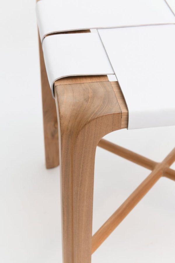 Togo Teak + Leather Stool Furniture