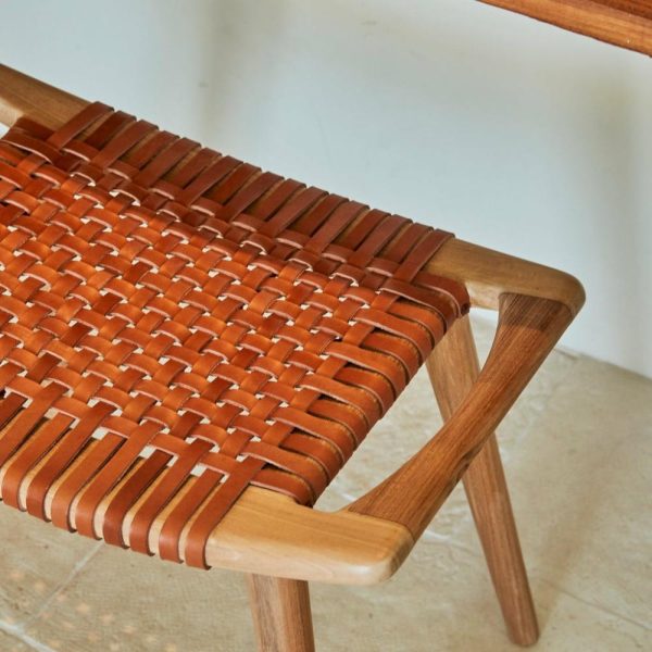 Tulley Teak + Leather Stool Furniture