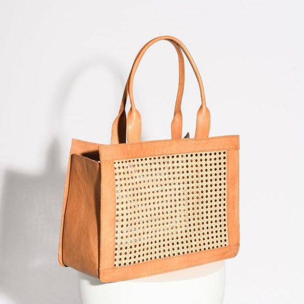 Woven Rattan + Leather Shoulder Bag Bags + Clutches