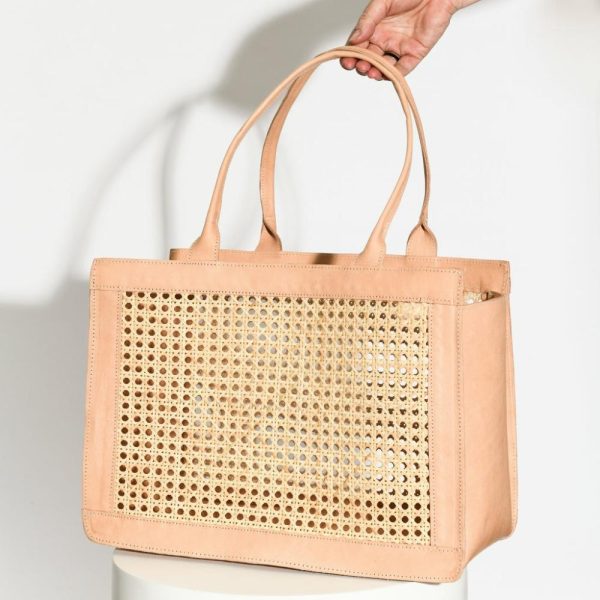 Woven Rattan + Leather Shoulder Bag Bags + Clutches