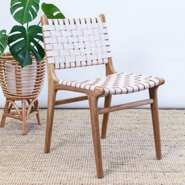 Zigi Teak + Woven Leather Dining Chair Dining Tables & Chairs