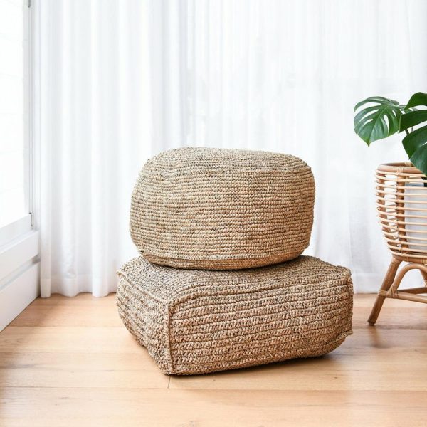 Raffia Woven Round Floor Cushion Homewares