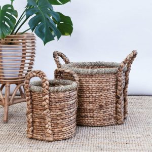 Water Hyacinth Basket With Handles Baskets